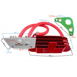 Red Oil cooler for moped