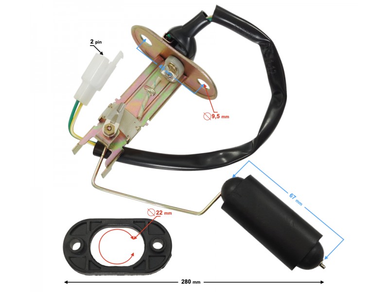 Fuel level sensor for moped J901