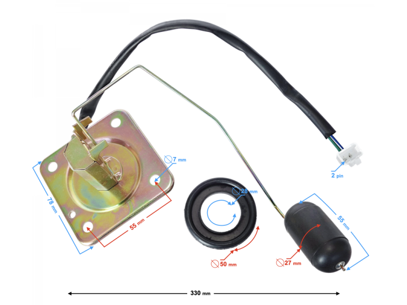 Fuel level sensor for Fighter 2 moped