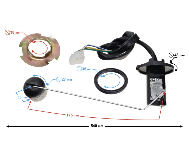 Fuel level sensor for B-Max scooter (E4)
