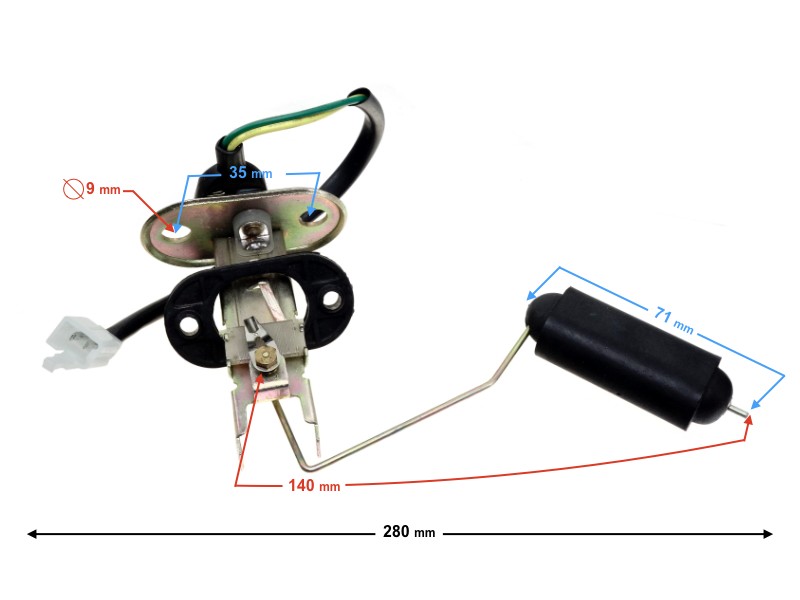 Fuel level sensor for motorcycle Cafe Racer
