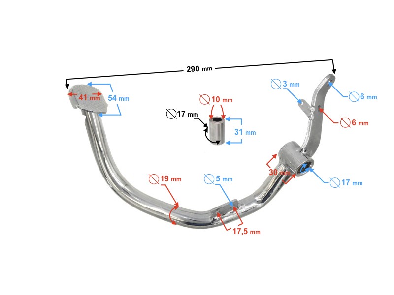 Rear brake pedal lever for Fighter 2 moped