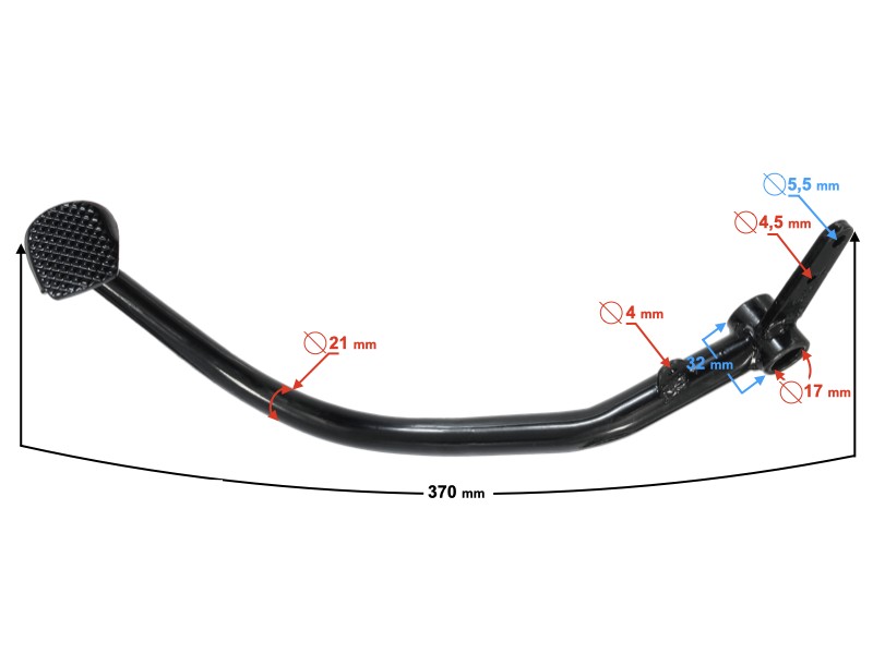 Brake pedal lever for moped Patrol