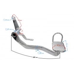 Foot brake lever for Fighter and Sprint 2018, silver