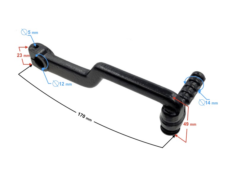 Kickstarter lever for scooter 4T/black
