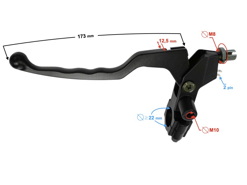 Left clutch lever for motorcycle Classic 125
