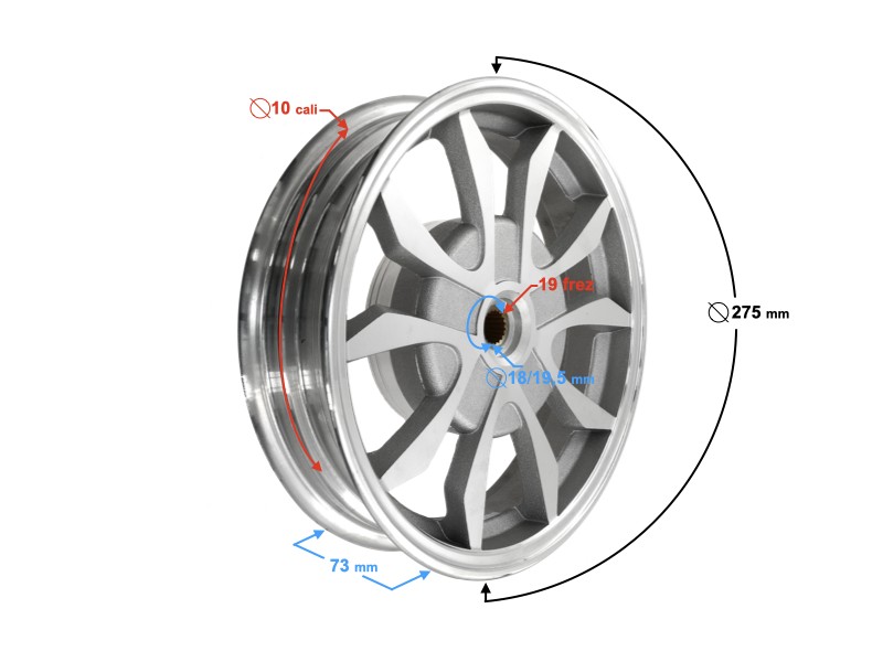 Rear rim for Tres scooter