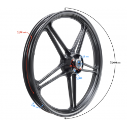 Aluminum front rim 18-1,60 with disc brake for Fighter 2 moped
