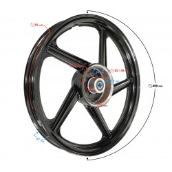 Aluminum rear rim 18-1,85 with drum brake for Sprint 2 moped