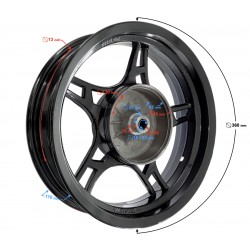 Aluminum rear rim 13-3,50 with disc brake for Falcon 125 2 scooter