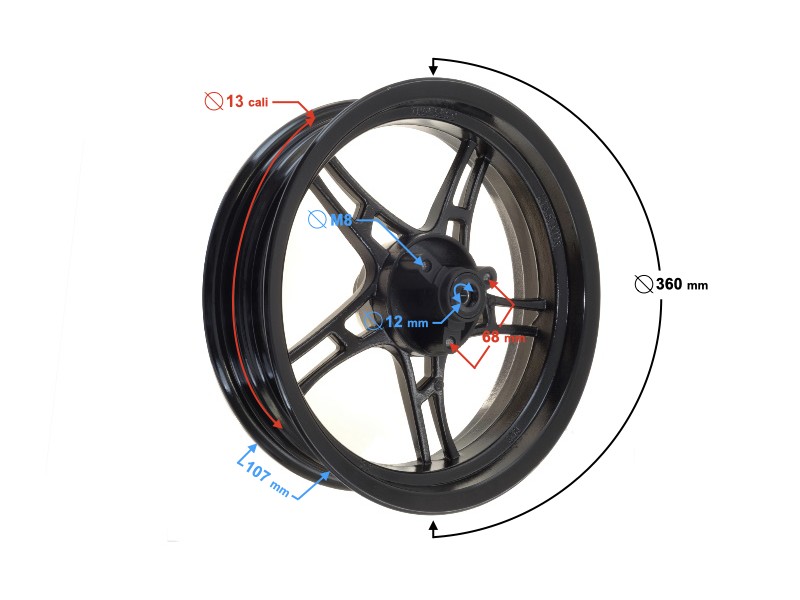 Front rim 13 inches for Falcon 50 scooter