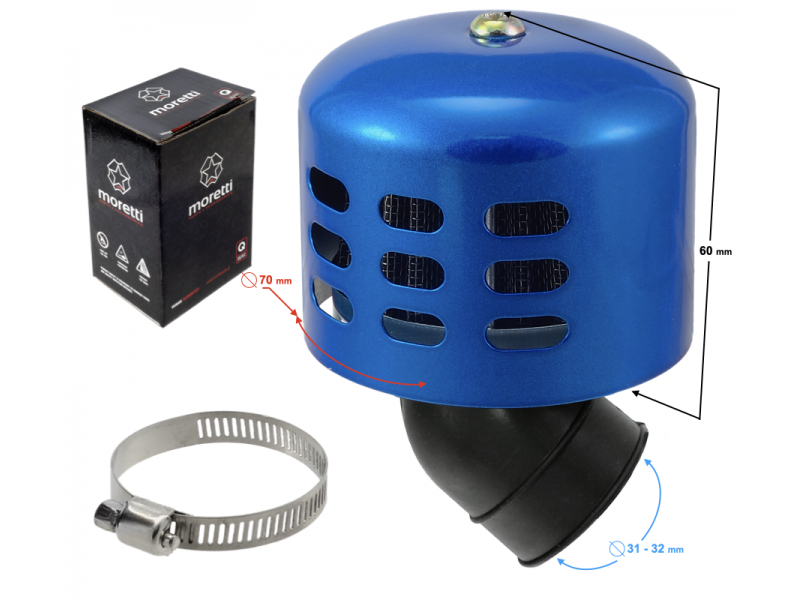 Cone air filter, blue, diameter 31-32 mm UNIVERSAL