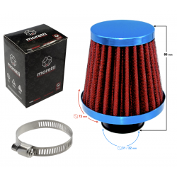 Cone air filter, blue-red, diameter 31 mm