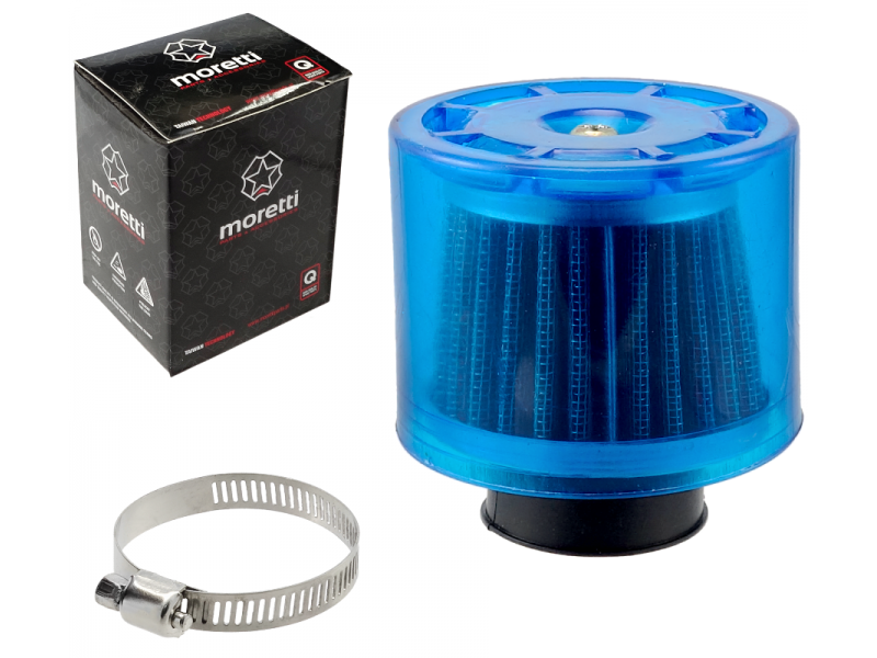 Cone air filter, blue, diameter 38mm