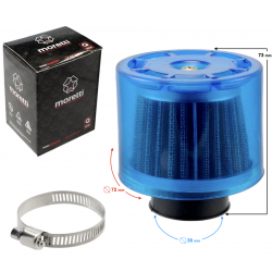 Cone air filter, blue, diameter 38mm