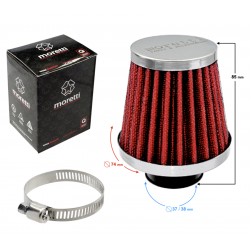 Cone air filter, silver, diameter 38mm
