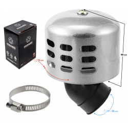 Cone air filter, silver, diameter 38mm