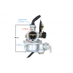 Carburetor PZ19, 110cc 4T, t.15mm, suction lever