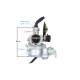 Carburetor PZ19, 110cc 4T, t.15mm, suction lever