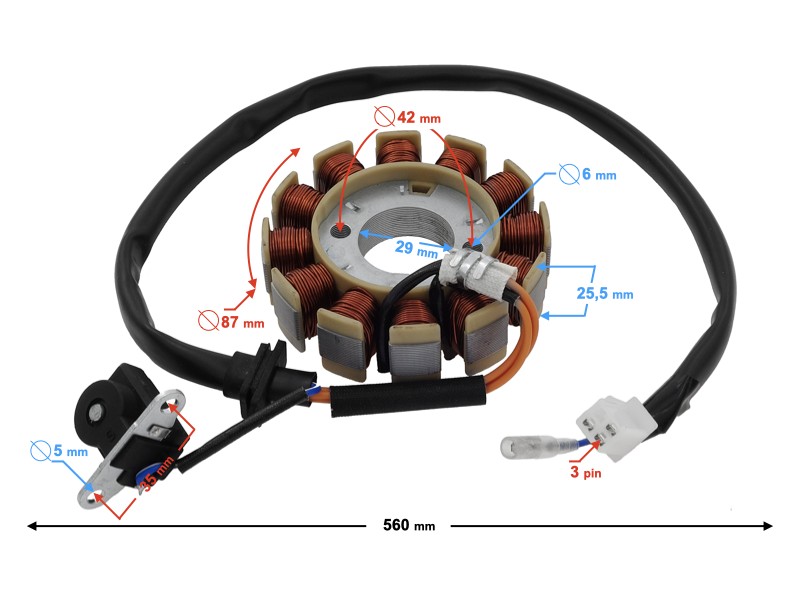 Ignition stator (magneto) ATV Mikilon 180 (H)