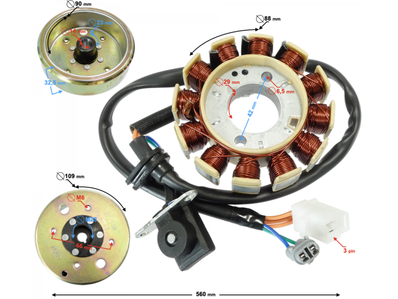 Ignition stator set (magneto) Scalpel 50