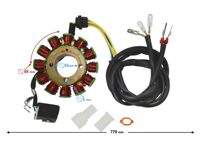 Ignition stator (magneto) Euro 4 for Classic 125 motorcycle