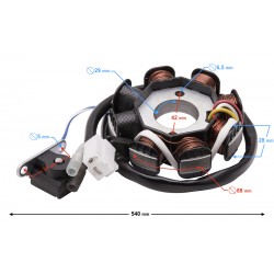 Ignition stator (magneto) for 4T 50cc Challanger scooter