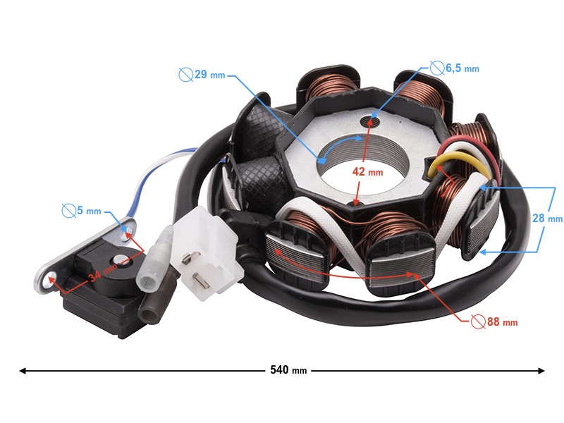 Ignition stator (magneto) for 4T 50cc Challanger scooter
