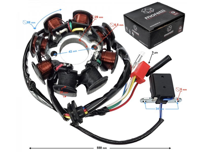 Ignition stator (magneto) for Huragan 5 scooter