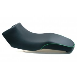 Seat with green hem for Hyper 125 motorcycle