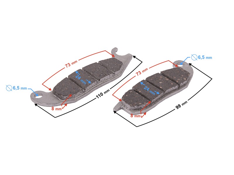 Rear brake pads for Hyper (2019) motorcycle