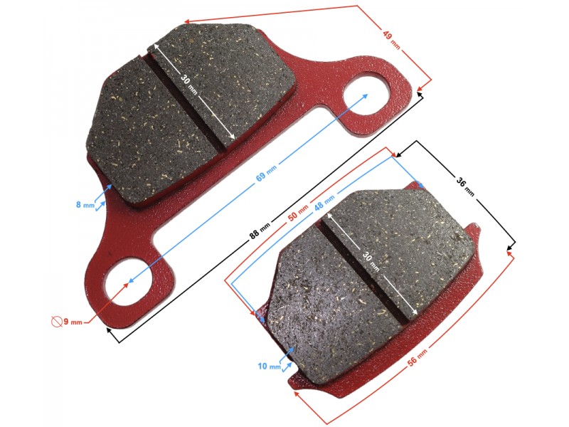 Front brake pads for Fighter 1 moped
