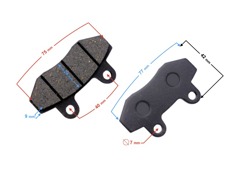 Rear brake pads (set) for B-Max scooter