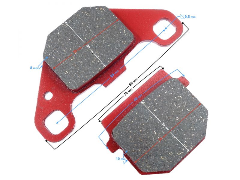 Front brake pads for Galactic scooter