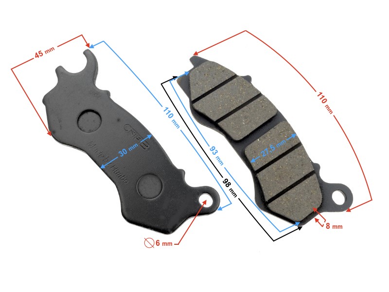 Front brake pads for B-Max (2018) scooter