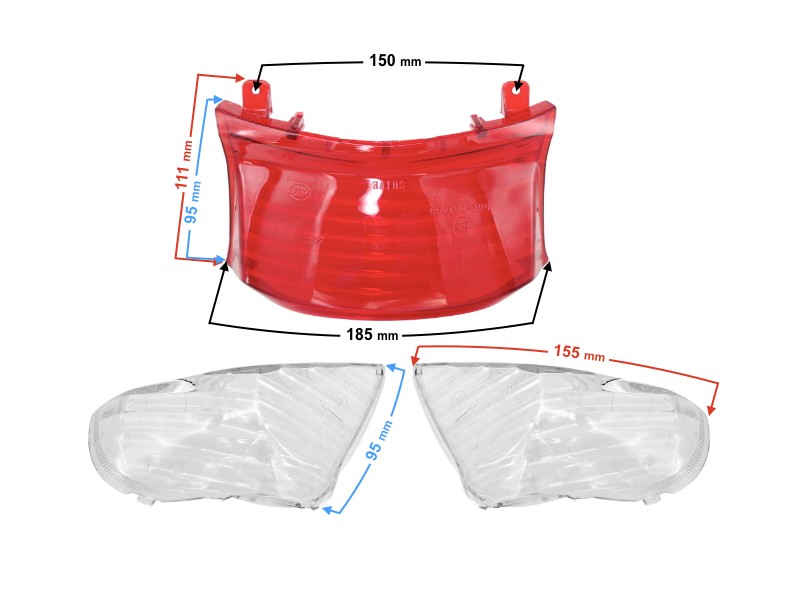 Rear lampshade with indicator lampshades for 21 2 scooter (white)
