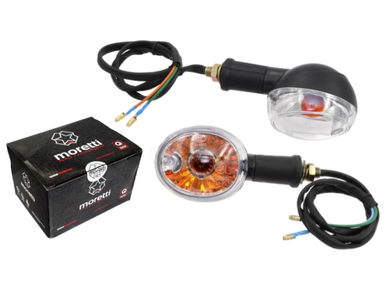 Front indicators (set) for Fighter 1 moped - white