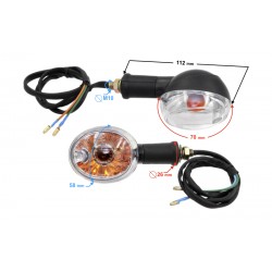 Front indicators (set) for Fighter 1 moped - white