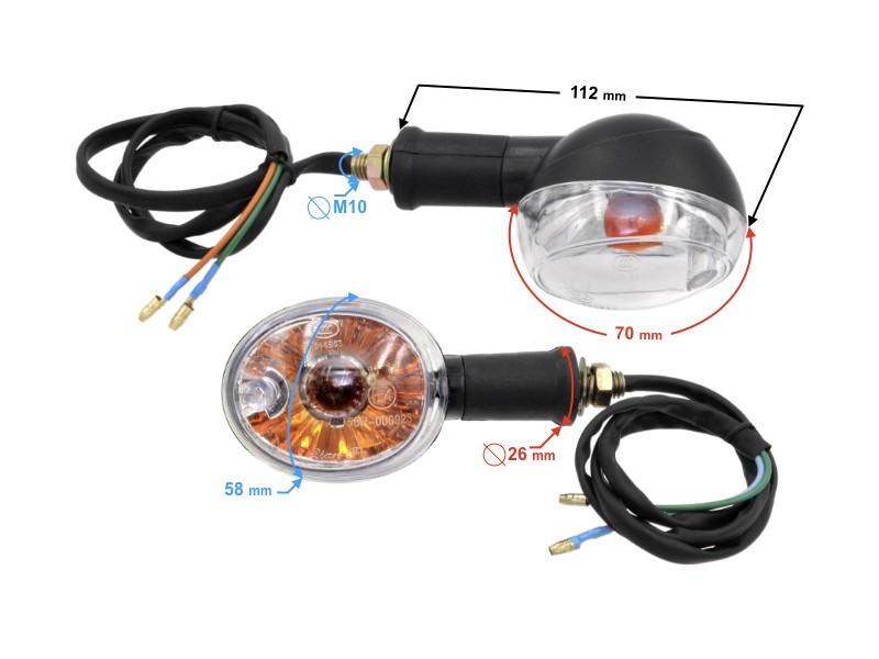 Front indicators (set) for Fighter 1 moped - white