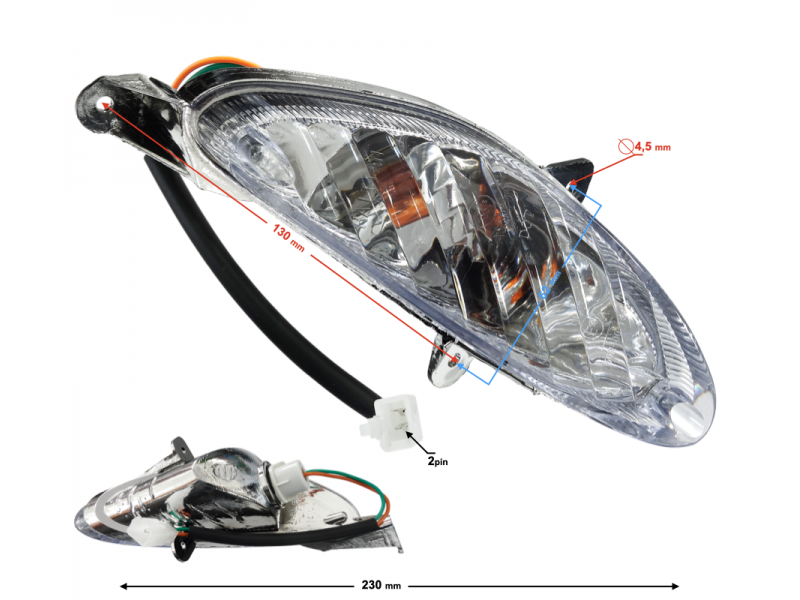 Front left indicator for 21 2 scooter