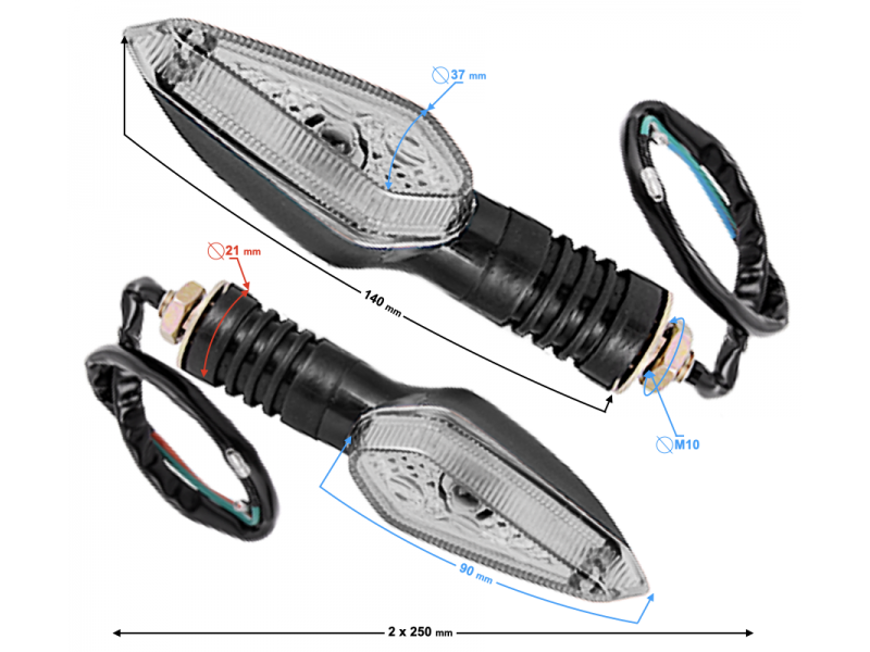 Front indicators for Fighter 2 moped, LED