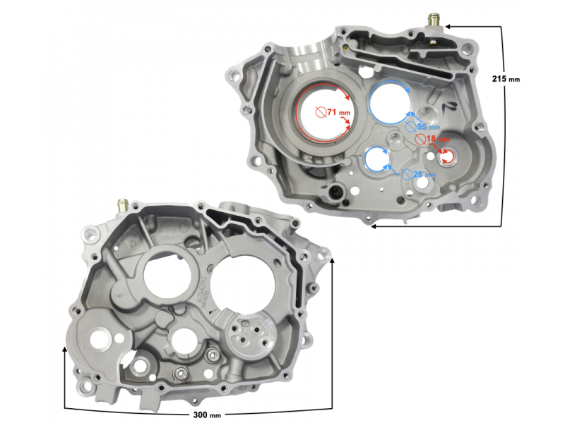 Engine crankcase left NXT250 Base