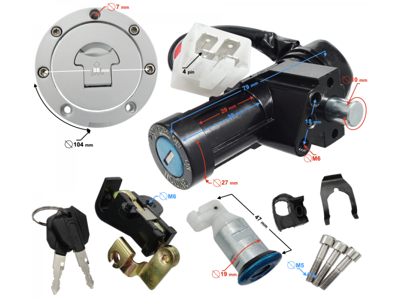 GT ignition switch complete 125