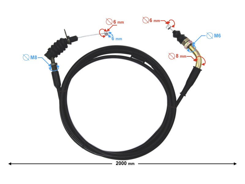 Gas throttle cable for Firefox Euro 4 scooter