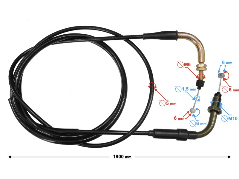 Gas throttle cable Scalpel 50