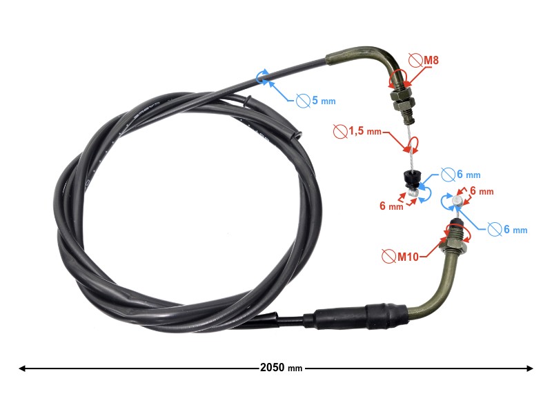 Gas throttle cable forFalcon 125 scooter 2
