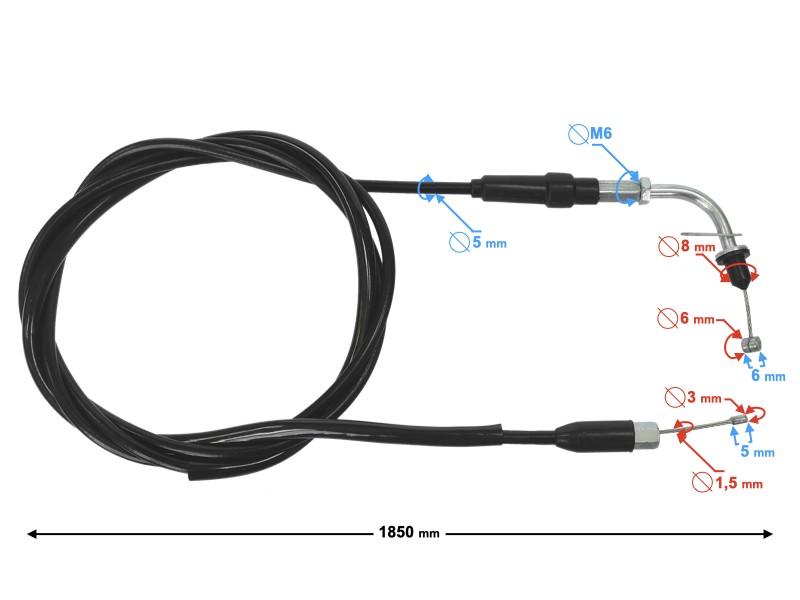 Gas throttle cable for Falcon 2 scooter