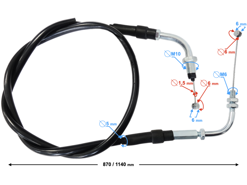 Throttle cable GT 125 Throttle cable GT 125