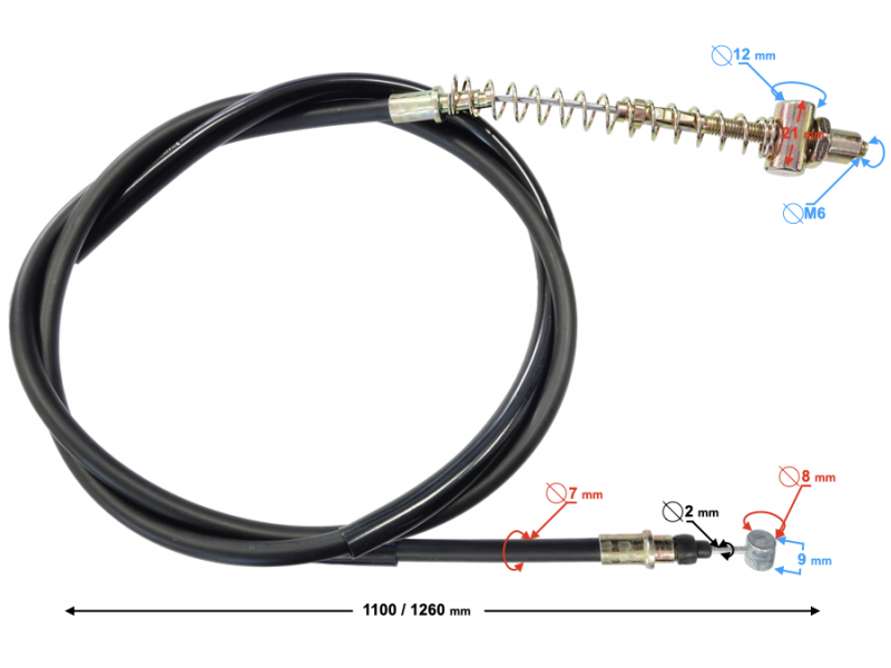 Front brake cable for Tres scooter