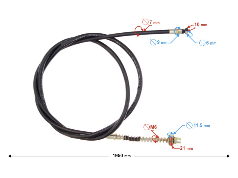 Rear brake cable for Falcon 2 scooter